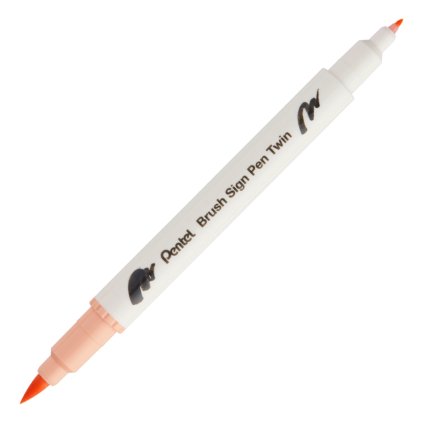 Štětcový popisovač Pentel Brush Sign Pen Twin - oranžová