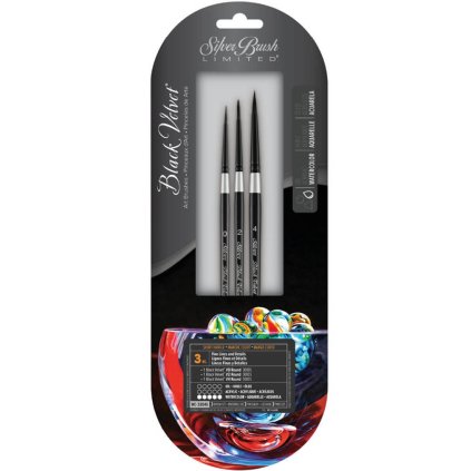 Sada štětců Silver Brush Black Velvet Round
