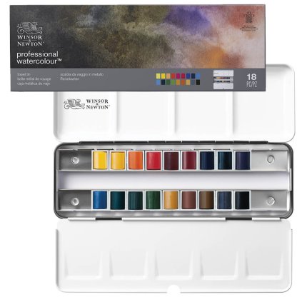 akwarelové barvy winsor newton sada 18ks