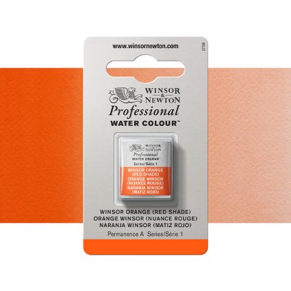 akvarelová barva winsor newton pánvička winsor orange red shade