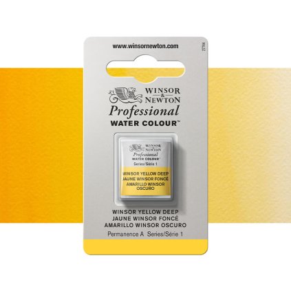 Akvarelová barva Winsor & Newton Professional, půlpánvička - Winsor Yellow Deep