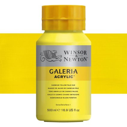 114 akrylová barva Winsor Newton Galeria acrylic 500ml cadmium yellow pale hue