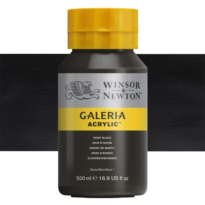 331 akrylová barva Winsor Newton Galeria acrylic 500ml ivory black