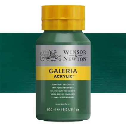 482 akrylová barva Winsor Newton Galeria acrylic 500ml permanent green deep