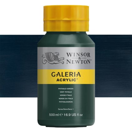 522 akrylová barva Winsor Newton Galeria acrylic 500ml phthalo green