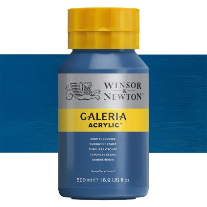 232 akrylová barva Winsor Newton Galeria acrylic 500ml deep turquoise