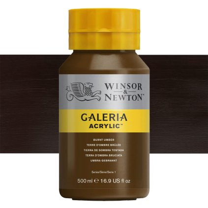 076 akrylová barva Winsor Newton Galeria acrylic 500ml burnt umber