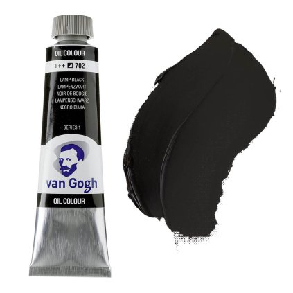 olejová barva van gogh 40ml černá 702 lamp black