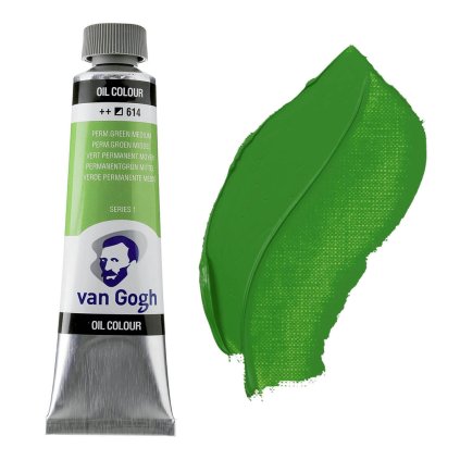 olejová barva van gogh 40ml zelená 614 permanent green medium