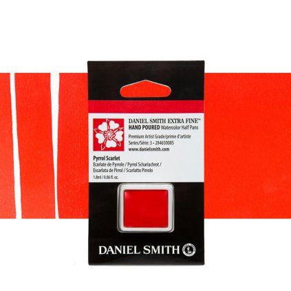 akvarelová barva daniel smith půlpánvička pyrrol scarlet