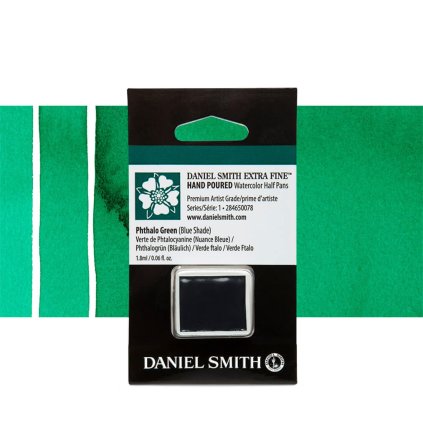 akvarelová barva daniel smith půlpánvička phthalo green blue shade
