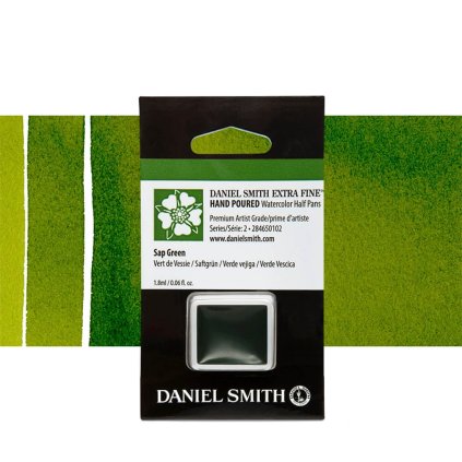 akvarelová barva daniel smith půlpánvička sap green