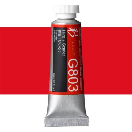 Kvašová barva Holbein 15ml červená G803 scarlet