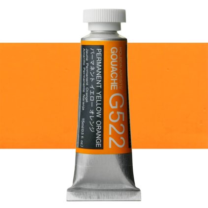 Kvašová barva Holbein 15ml oranžová g522 permanent yellow orange