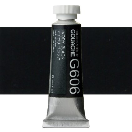 Kvašová barva Holbein 15ml ČERNÁ G606 IVORY BLACK