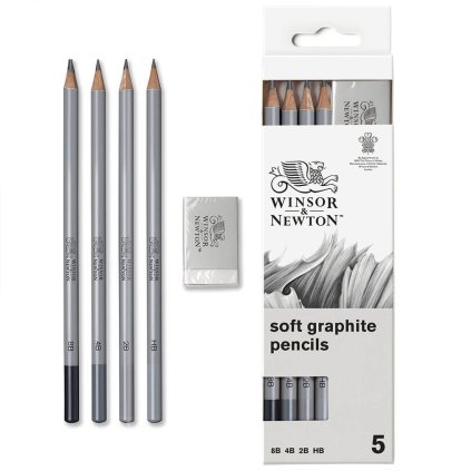 Sada grafitových tužek Winsor & Newton SOFT 5 ks