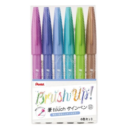 sada brushpenu pentel ses15c 6stc