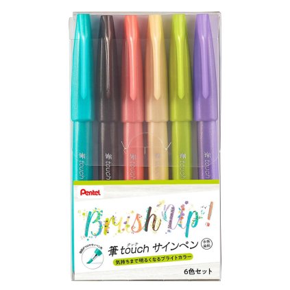 sada brushpenu pentel ses15c 6std