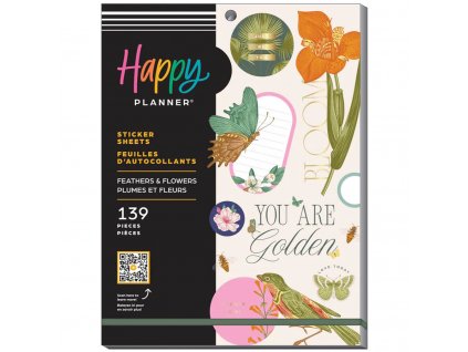 Samolepky happy planner large Feathers & Flowers