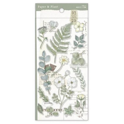 Samolepky mind wave paper & plant green