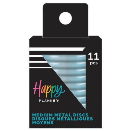 KOVOVÉ Spojovací disky do diáře Happy Planner 3,2 cm starburst cutout blue pansy