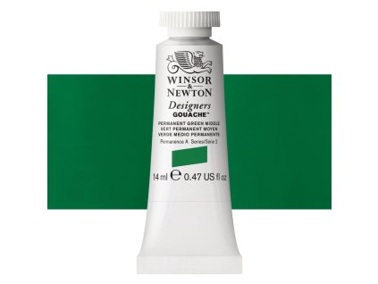 484 kvašová barva winsor newton PERMANENT GREEN MIDDLE