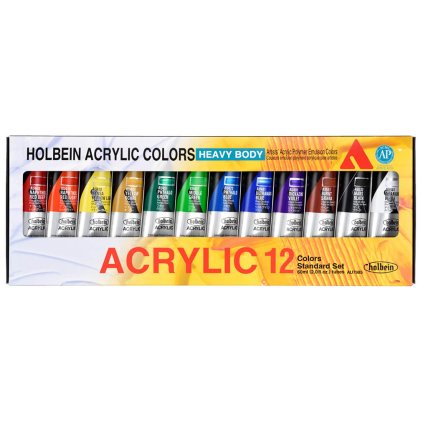 akrylove barvy holbein heavy body sada standard 12ks 2