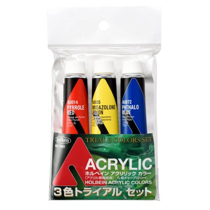 akrylove barvy holbein heavy body sada trial 3ks