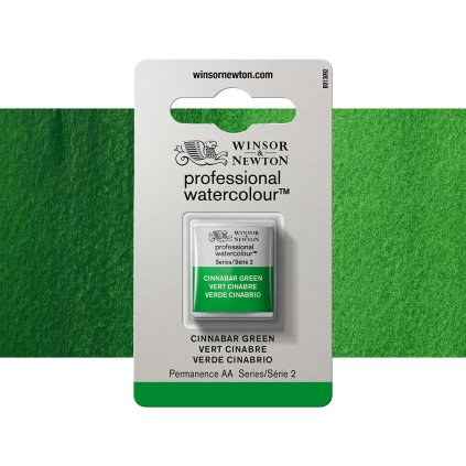akvarelová barva winsor newton půlpánvička cinnabar green