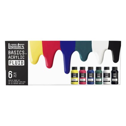 akrylové BARVY liquitex fluid sada 6 ks