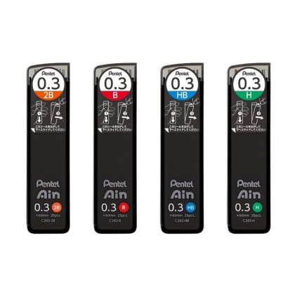 Tuhy do mikrotužky Pentel Ain 0.3 mm - výběr tvrdostí