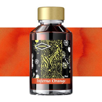 inkoust diamine třpytivý 50 ml inferno orange