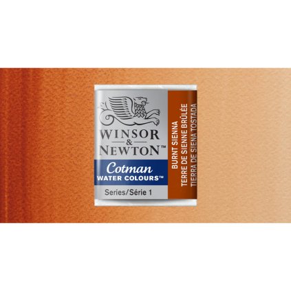 akvarelová barva cotman půlpánvička burnt sienna