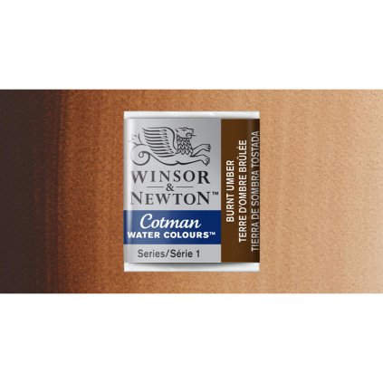 akvarelová barva cotman půlpánvička burnt umber