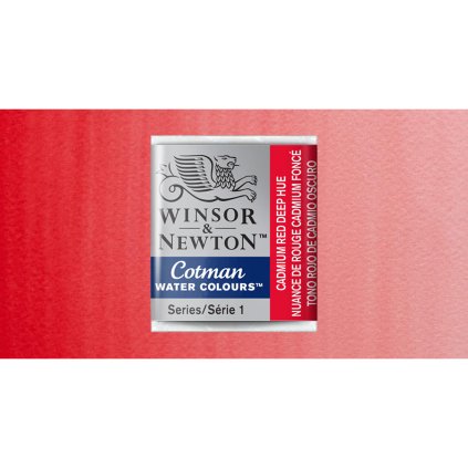 akvarelová barva cotman půlpánvička cadmium red deep hue
