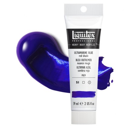 akrylova barva liquitex heavy body ultramarine blue red shade