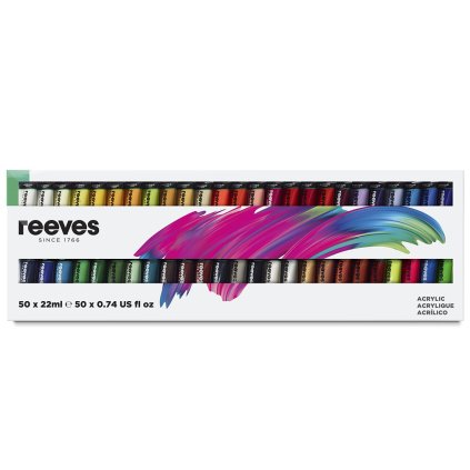 Akrylové barvy Reeves 22 ml sada 50 ks