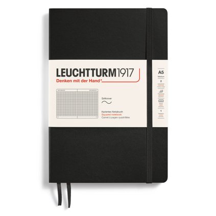 Zapisnk Leuchtturm1917 A5 black čtverečkovaný