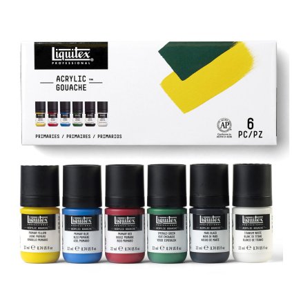 Akryl kvašové barvy Liquitex Primaries 22 ml, sada 6 ks