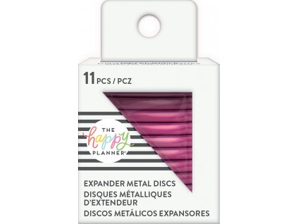 Spojovací kovové disky do diáře Happy Planner 4,4 cm - Hot Pink