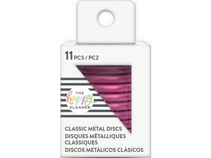 Spojovací kovové disky do diáře Happy Planner 3,2 cm - Hot Pink