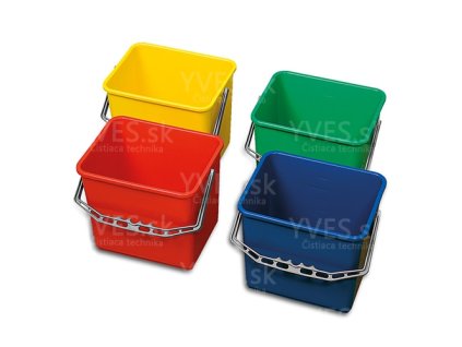 Vedro plast 6 l, červené modré zelené žlté