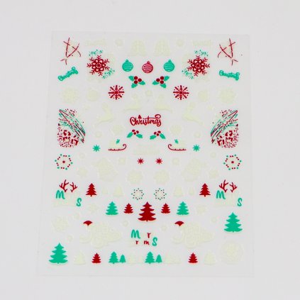 Vianočné nálepky na nechty Luminous Xmas