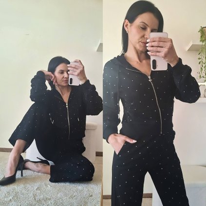 Cerna, teplakova souprava s kaminkama