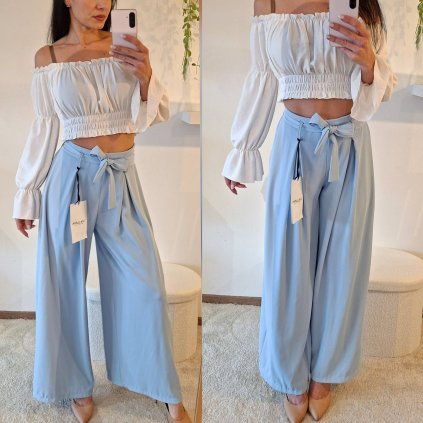 Siroke kalhoty s mašlí