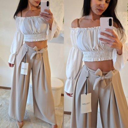 Siroke kalhoty s mašlí