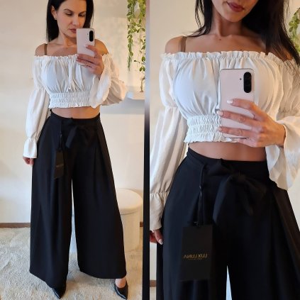 Siroke kalhoty s mašlí