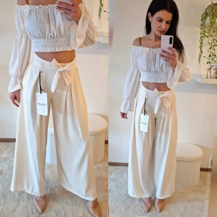 Siroke kalhoty s mašlí