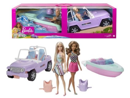 barbie zestaw samochod lodz 2x lalka 1 4f1ab2d2fc1242eda661cc27c8b70f7d 969854b5