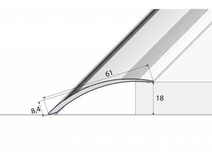 Effector A49 elox přechodový profil 61mm - samolepící, délka 300 cm.